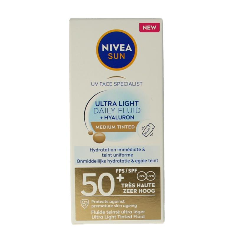 Nivea Sun Face Daily Fluid Spf50 Tint Medium