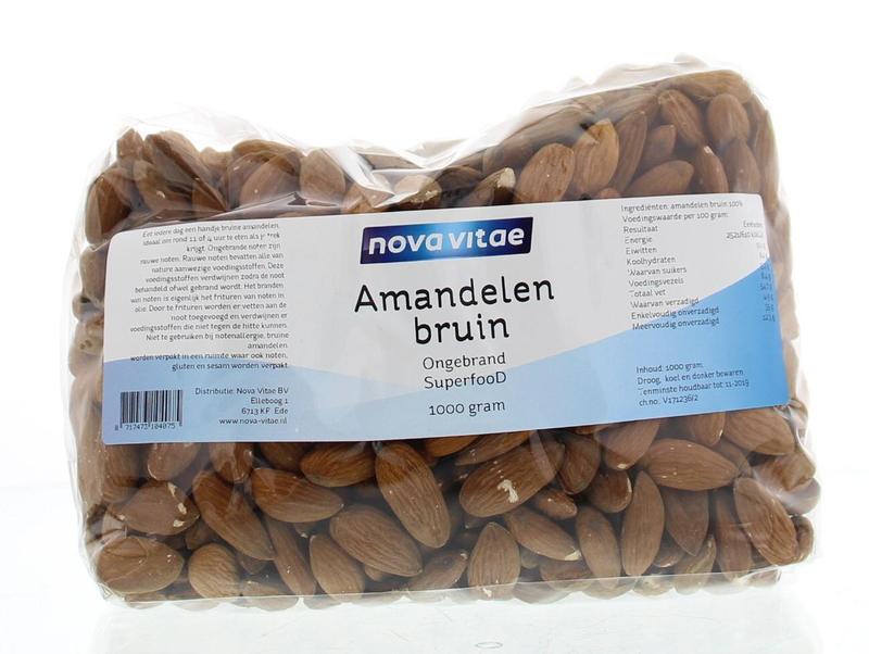Nova Vitae Amandelen Bruin Ongebrand Raw