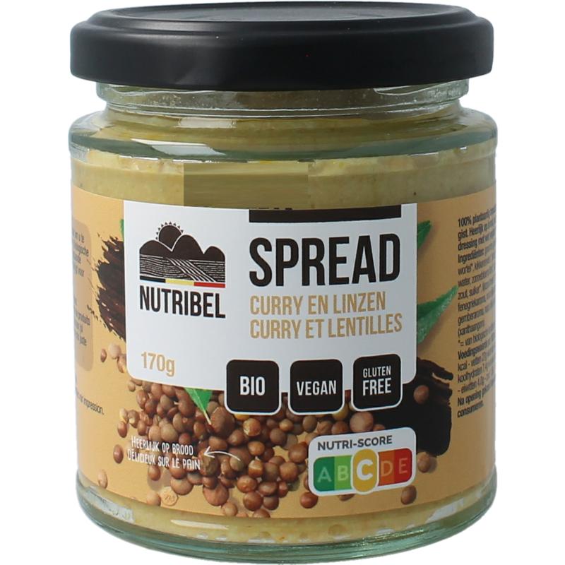 Nutribel Curry Linzen Spread Glutenvrij Bio