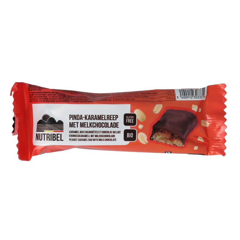 Nutribel Pinda Karamel Reep Melkchocolade Bio
