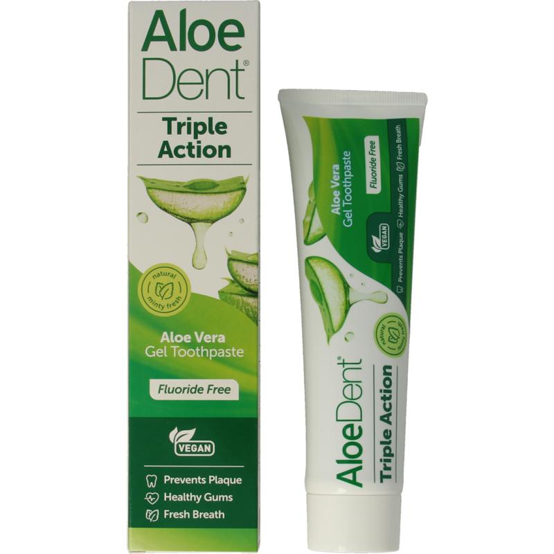 Aloe Dent Tandpasta Aloe Vera Triple Action Fluor Free