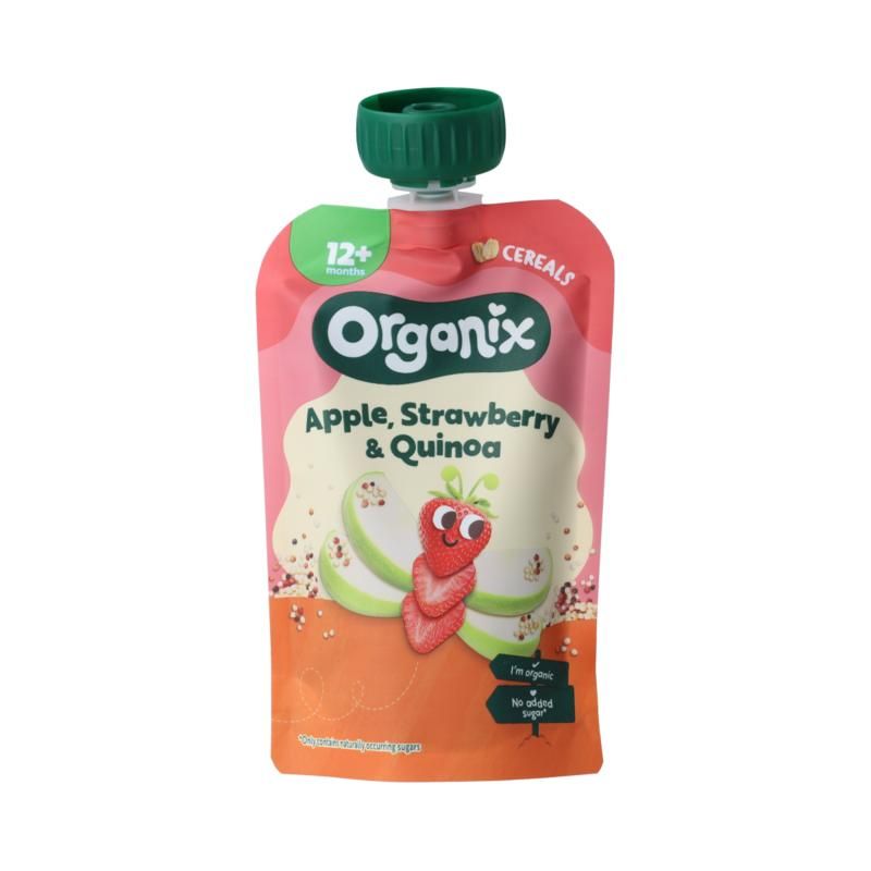 Organix Knijpfruit Appel, Aardbei & Quinoa 12 Maanden Bio