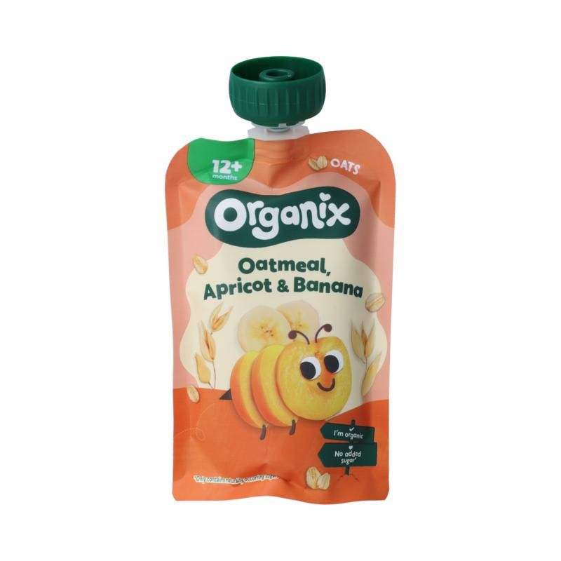 Organix Knijpfruit Havermout, Abrikoos, Banaan 12M+ Bio