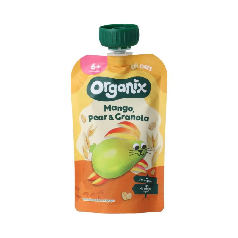 Organix Knijpfruit Mango, Peer & Granola 6+ Mnd Bio
