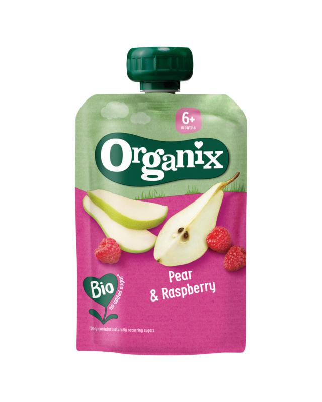 Organix Knijpfruit Peer En Framboos 6 Maanden Bio