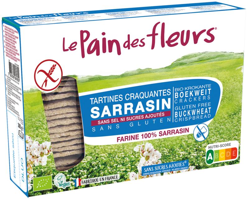 Pain Des Fleurs Krokante Crackers Boekweit Zoutloos Glutenvrij Bio
