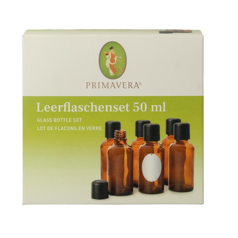 Primavera Lege Flessen Set 6X50ml Schenkdop Bruin Glas