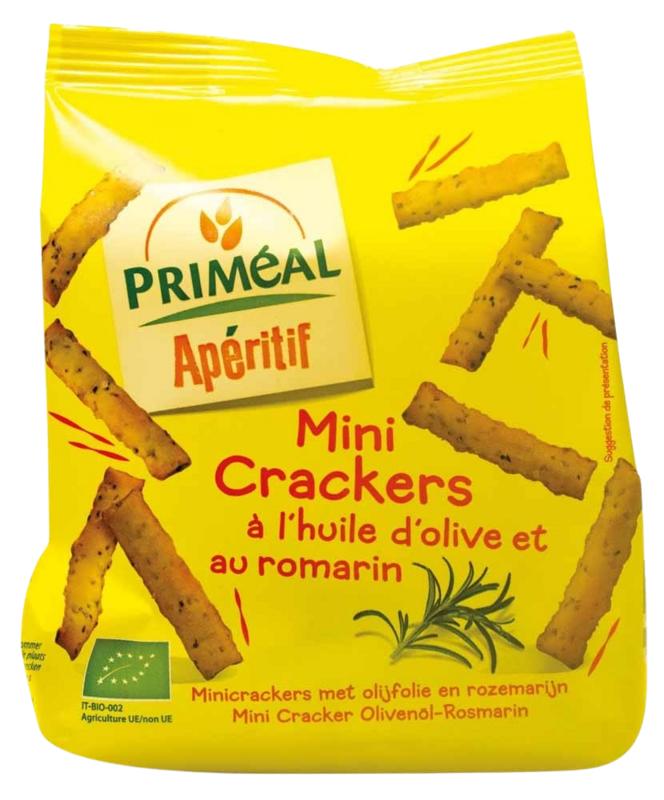 Primeal Aperitive Mini Crackers Olijf Rozemarijn Bio
