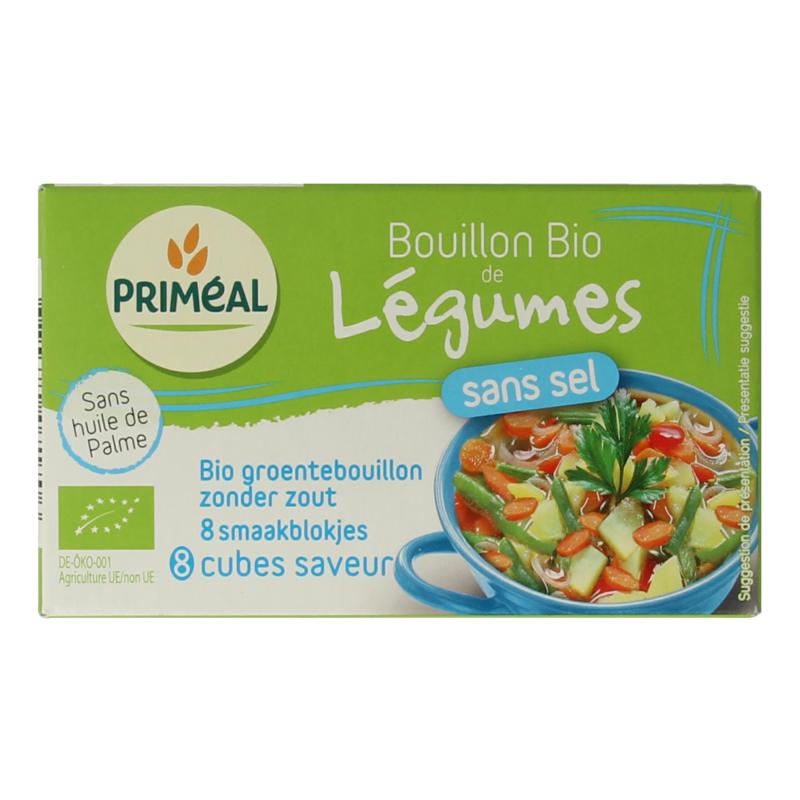 Primeal Groentebouillon Blokjes Zonder Zout 9 Gram Bio