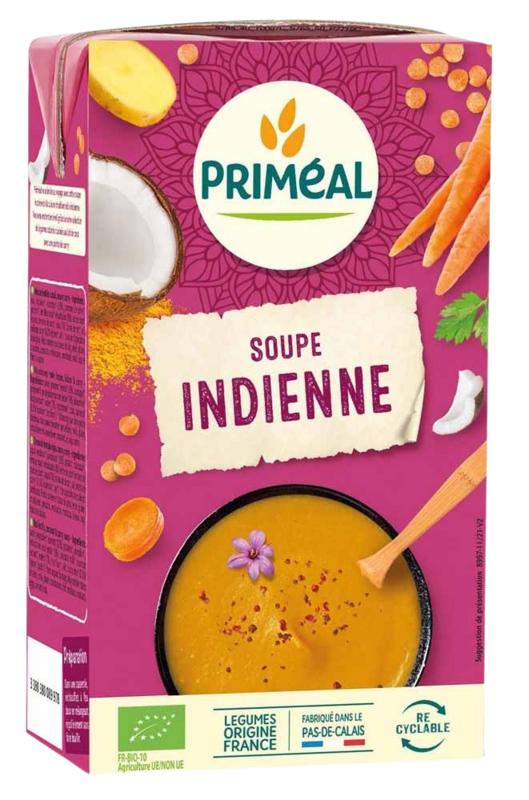Primeal Indiase Soep Met Rode Linzen, Kokos En Curry Bio