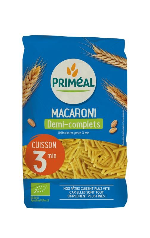 Primeal Macaroni Halfvolkoren Snelkook 3 Minuten Bio