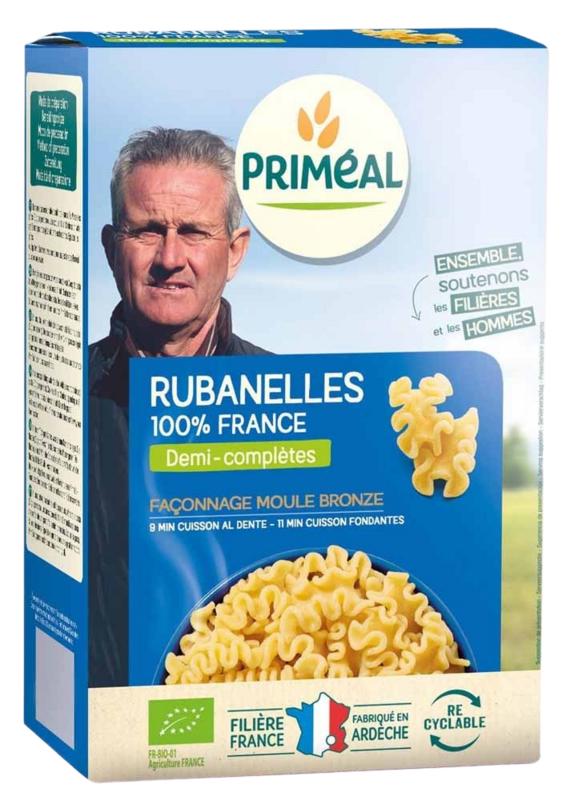 Primeal Rubanelle Halfvolkoren Pasta Bio