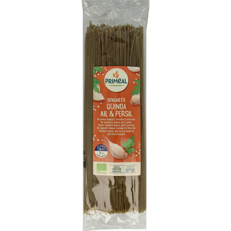Primeal Spaghetti Tarwe Quinoa Knoflook Peterselie Bio