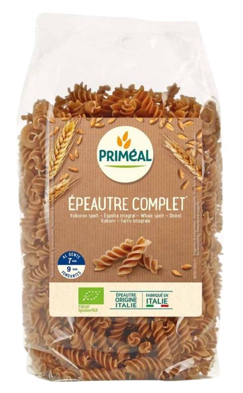 Primeal Spelt Fusilli Spiralen Volkoren Bio