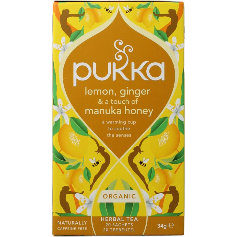 Pukka Lemon Ginger Touch Of Manuka Honey Bio