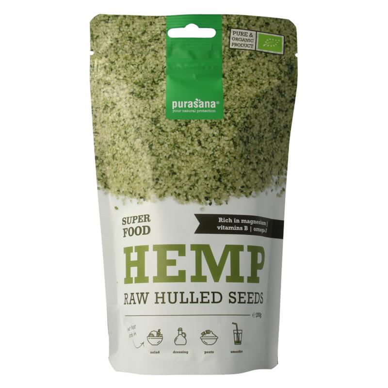 Purasana Gepeld Hennepzaad Hulled Hemp Seeds Bio