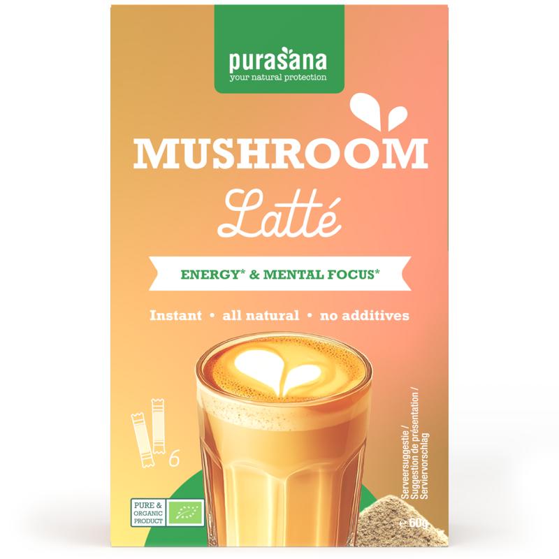 Purasana Instant Mushroom Latte 6X10g Bio