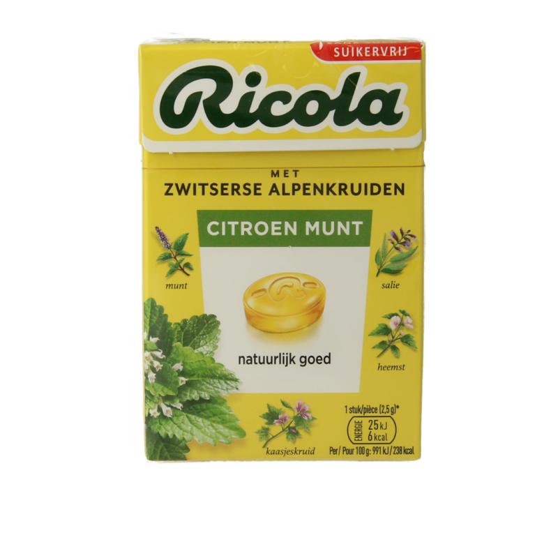 Ricola Citroen Munt Suikervrij Doosje