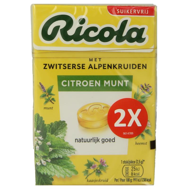 Ricola Citroen Munt Suikervrij Duopak