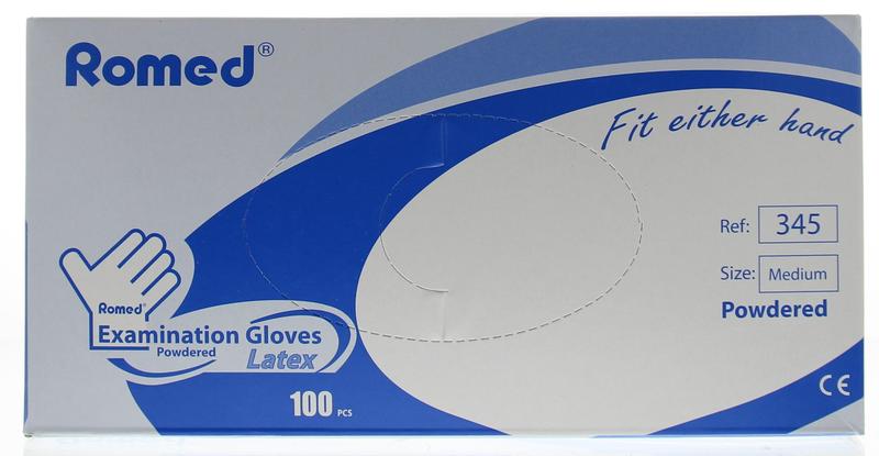 Romed Latex Handschoen Niet Steriel Gepoederd M
