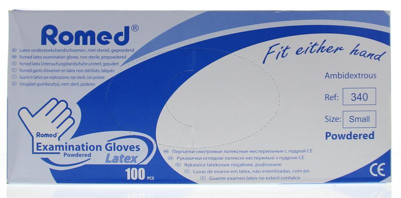 Romed Latex Handschoen Niet Steriel Gepoederd S