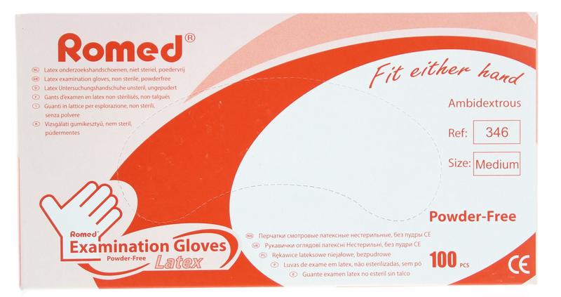 Romed Latex Handschoen Niet Steriel Poedervrij M