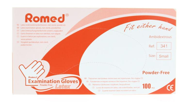 Romed Latex Handschoen Niet Steriel Poedervrij S