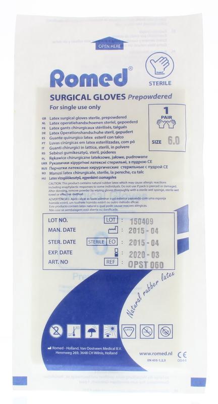 Romed Operatiehandschoen Steriel Gepoederd 6