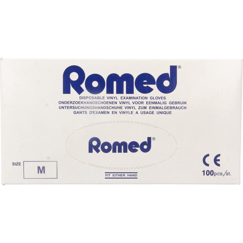 Romed Vinyl Handschoen Niet Steriel Gepoederd M
