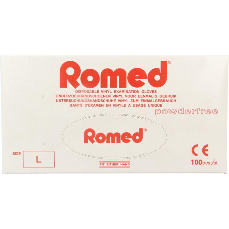 Romed Vinyl Handschoen Niet Steriel Poedervrij L