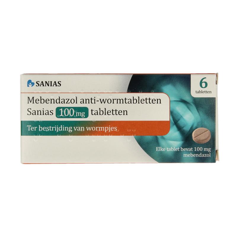 Sanias Mebendazol Anti-Wormtabletten 100Mg