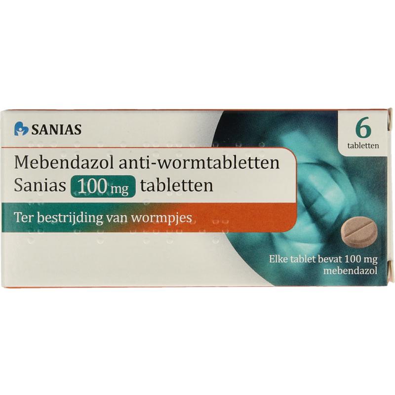 Sanias Mebendazol Anti-Wormtabletten 100Mg