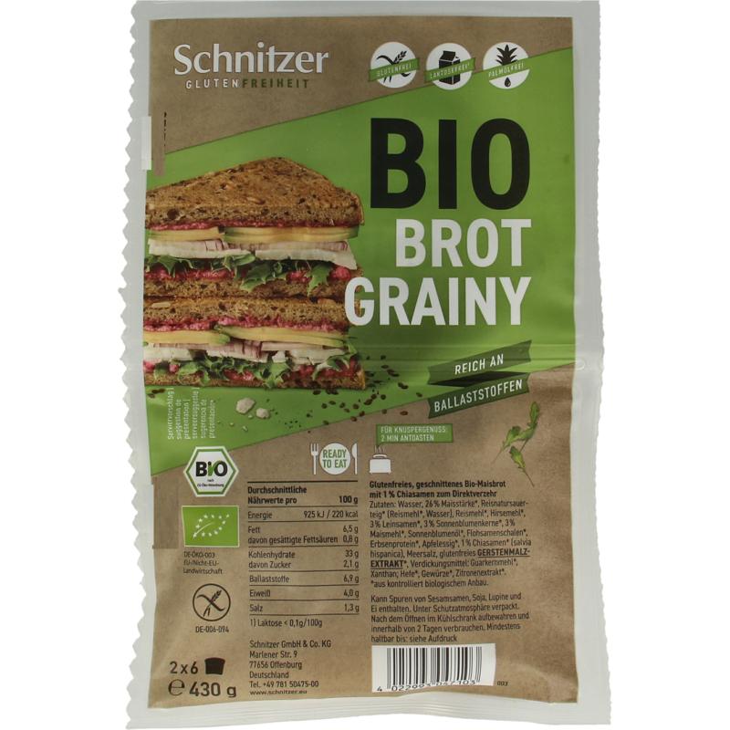 Schnitzer Bread'n Toast Grainy Glutenvrij Bio