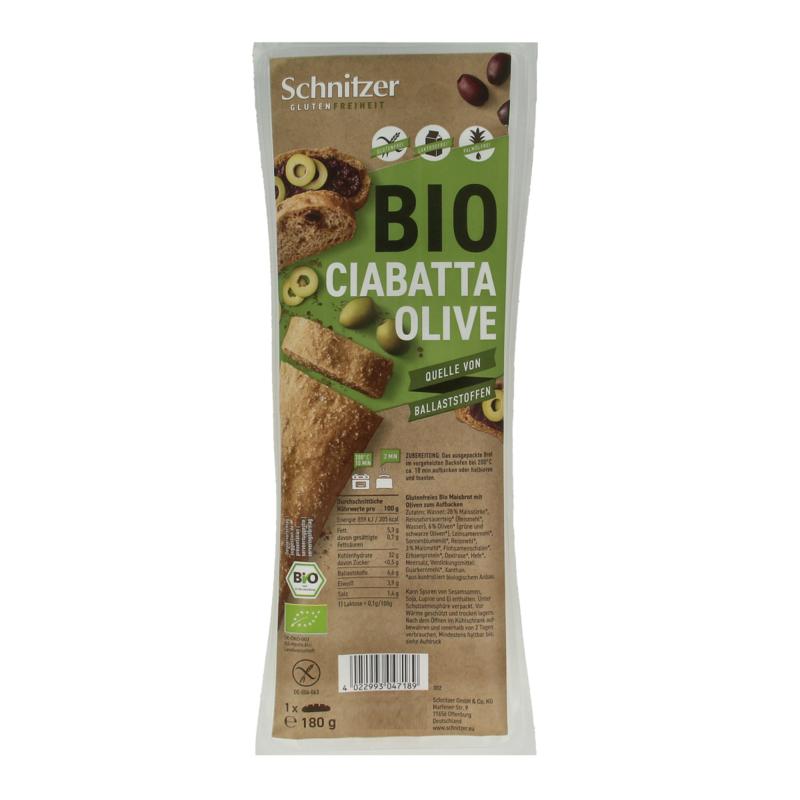 Schnitzer Ciabatta Met Olijven Glutenvrij Bio