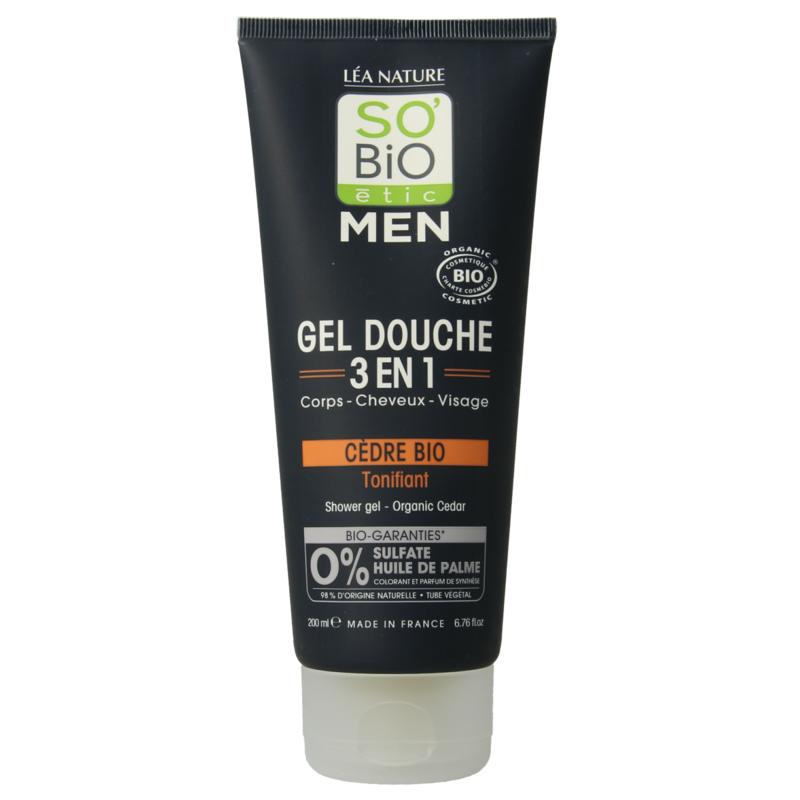 So Bio Etic Showergel For Men 3 In 1 Cedar