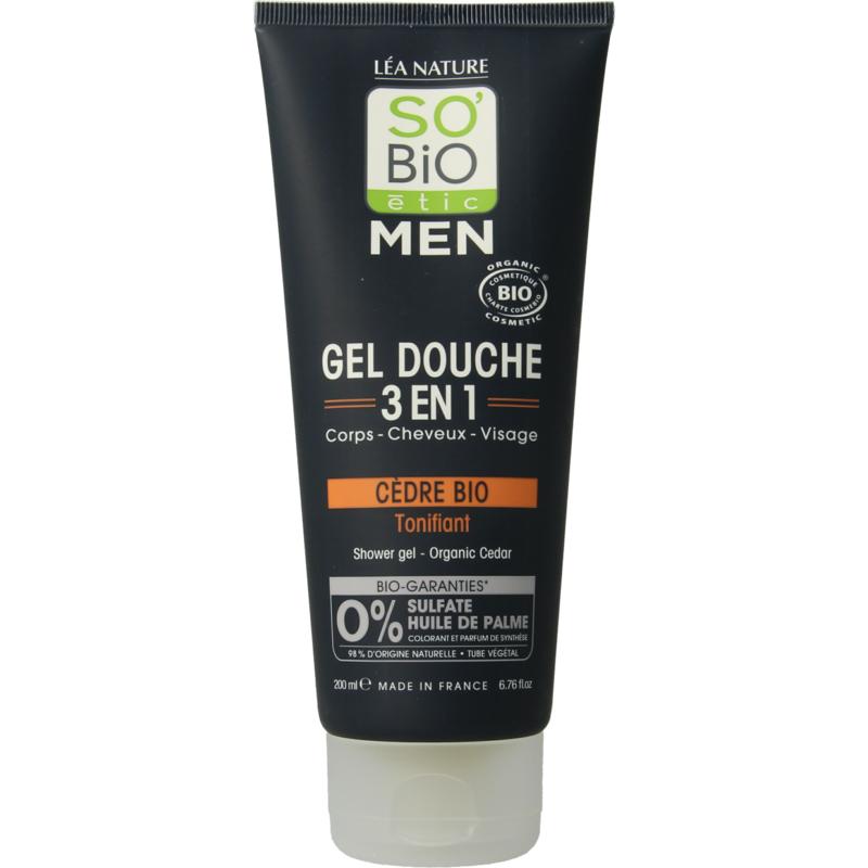 So Bio Etic Showergel For Men 3 In 1 Cedar