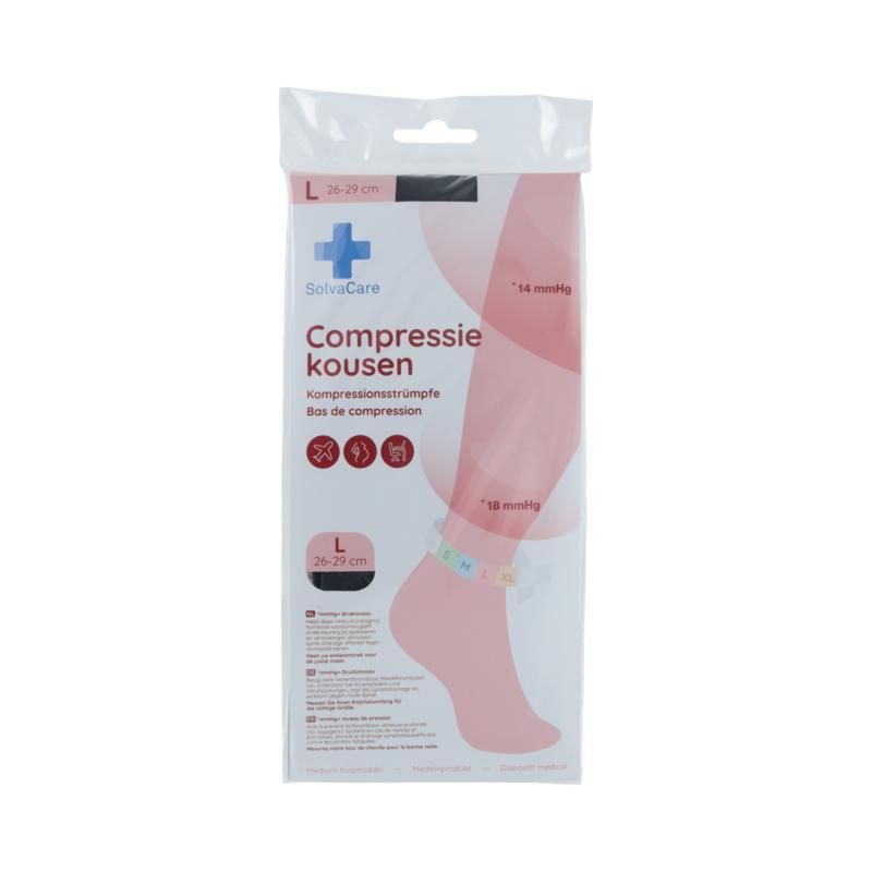 Solvacare Compressiekous Zwart L 26 - 29 Cm