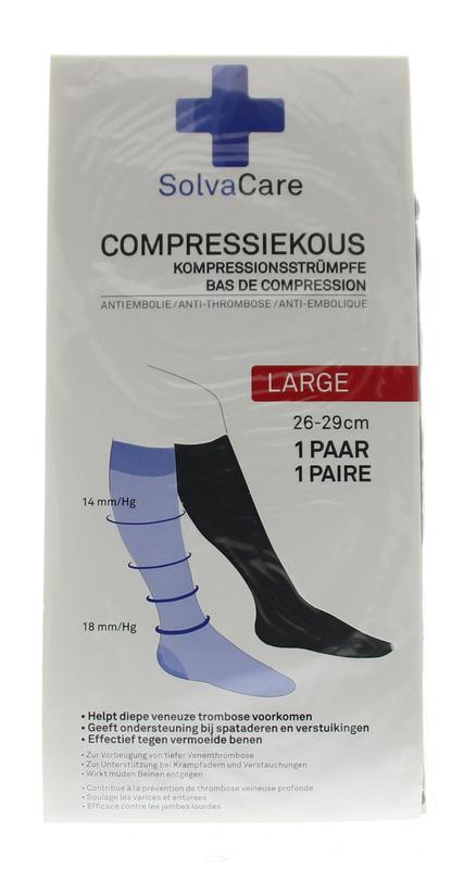 Solvacare Compressiekous Zwart L 26 - 29 Cm