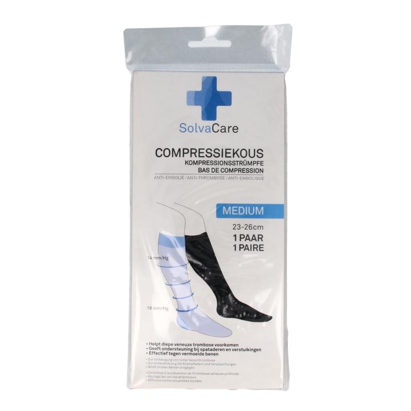 Solvacare Compressiekous Zwart M 23 - 26 Cm