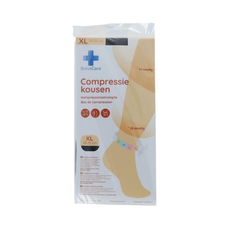 Solvacare Compressiekous Zwart Xl 29 - 33 Cm