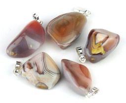 Steengoed Agaat Botswana Roze Hanger