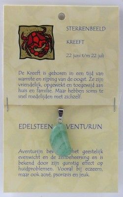 Steengoed Sterrenbeeldsteen Hanger Kreeft