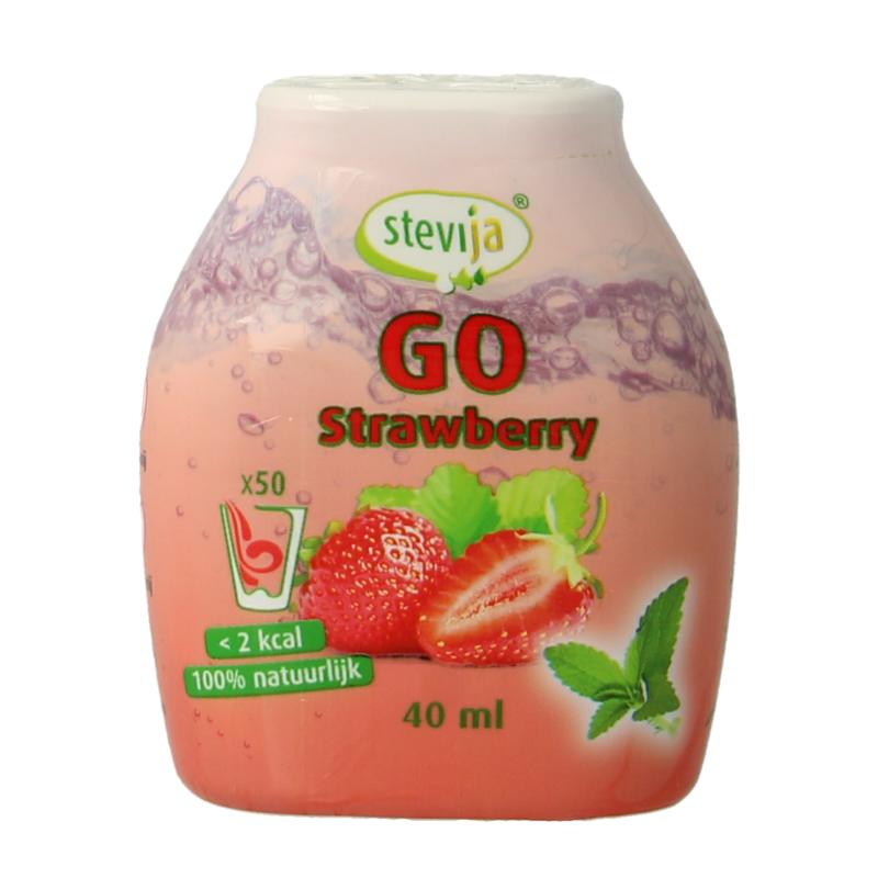 Stevija Stevia Limonadesiroop Go Strawberry