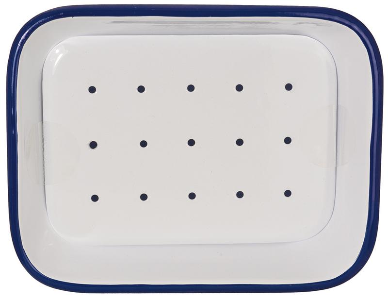 Tade Zeepbakje Email Met Uitlekschaaltje Witblauw