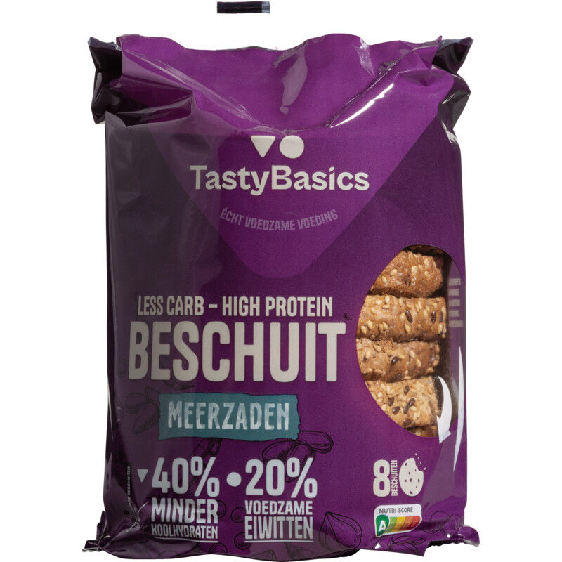 Tastybasics Less Carb-High Protein Beschuit Meergranen
