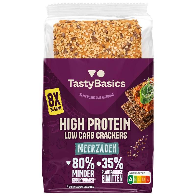 Tastybasics Less Carb-High Protein Crackers Meerzaden