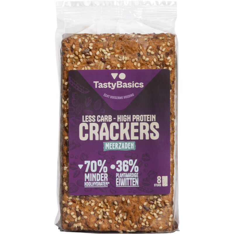 Tastybasics Less Carb-High Protein Crackers Meerzaden