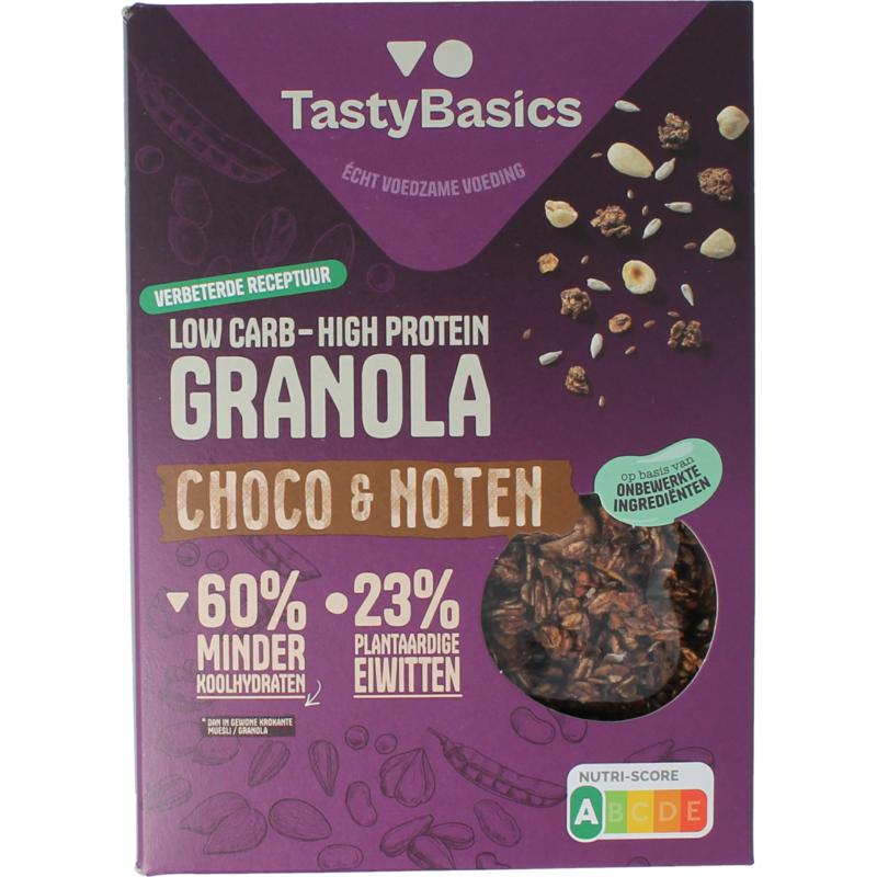 Tastybasics Less Carb-High Protein Granola Choco En Noten