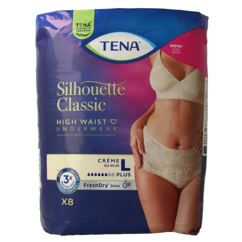 Tena Silhouet Plus High Waist Creme L