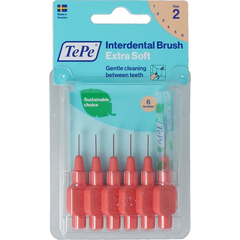 Tepe Interdentale Rager Extra Soft Licht Rood Maat 2
